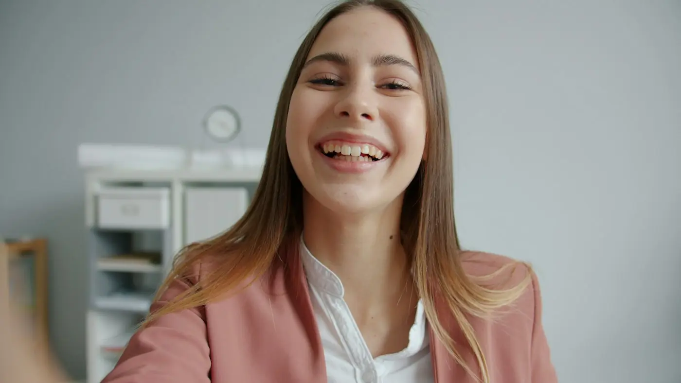 Smiling professional ready to answer questions