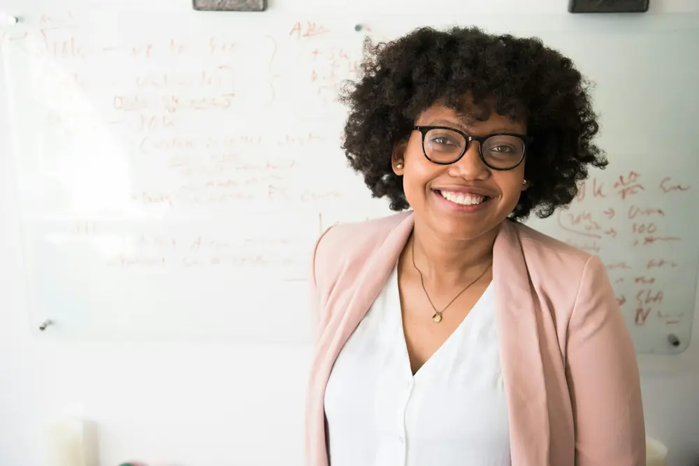 Friendly Staffing specialist smiling during a conversation