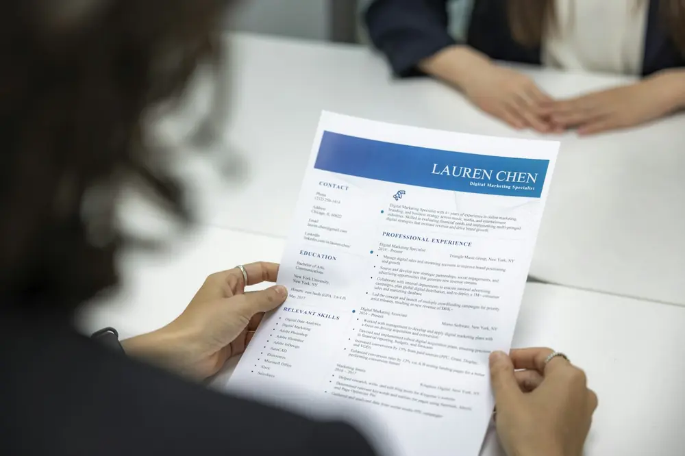 Hiring manager reviewing a candidate profile