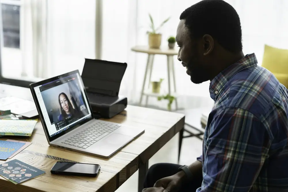 Vc 2 Offshore team member on a video call with colleagues